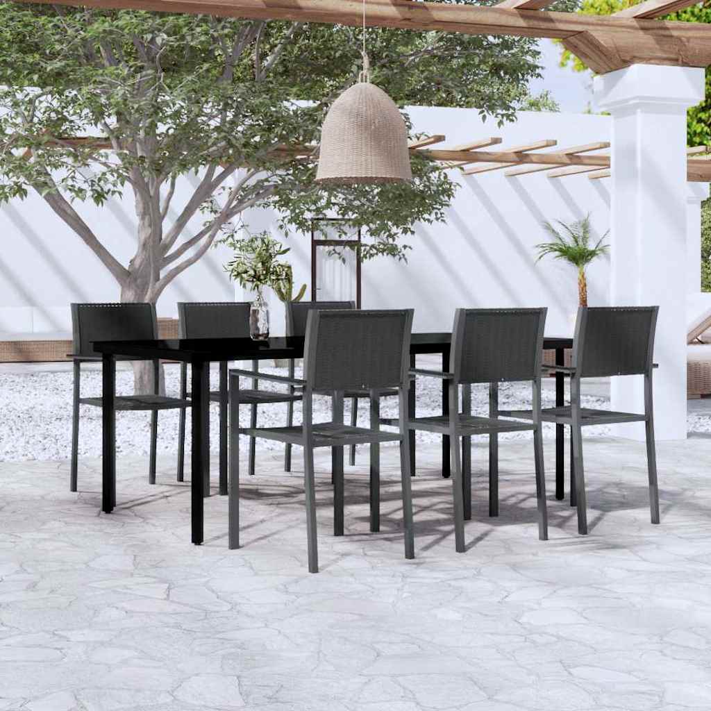 vidaXL 5-delige Tuinset zwart