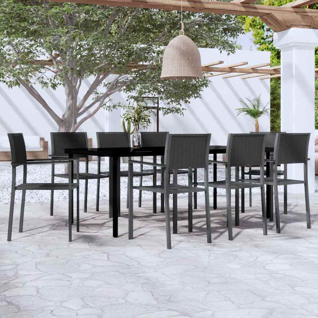 vidaXL 5-delige Tuinset zwart