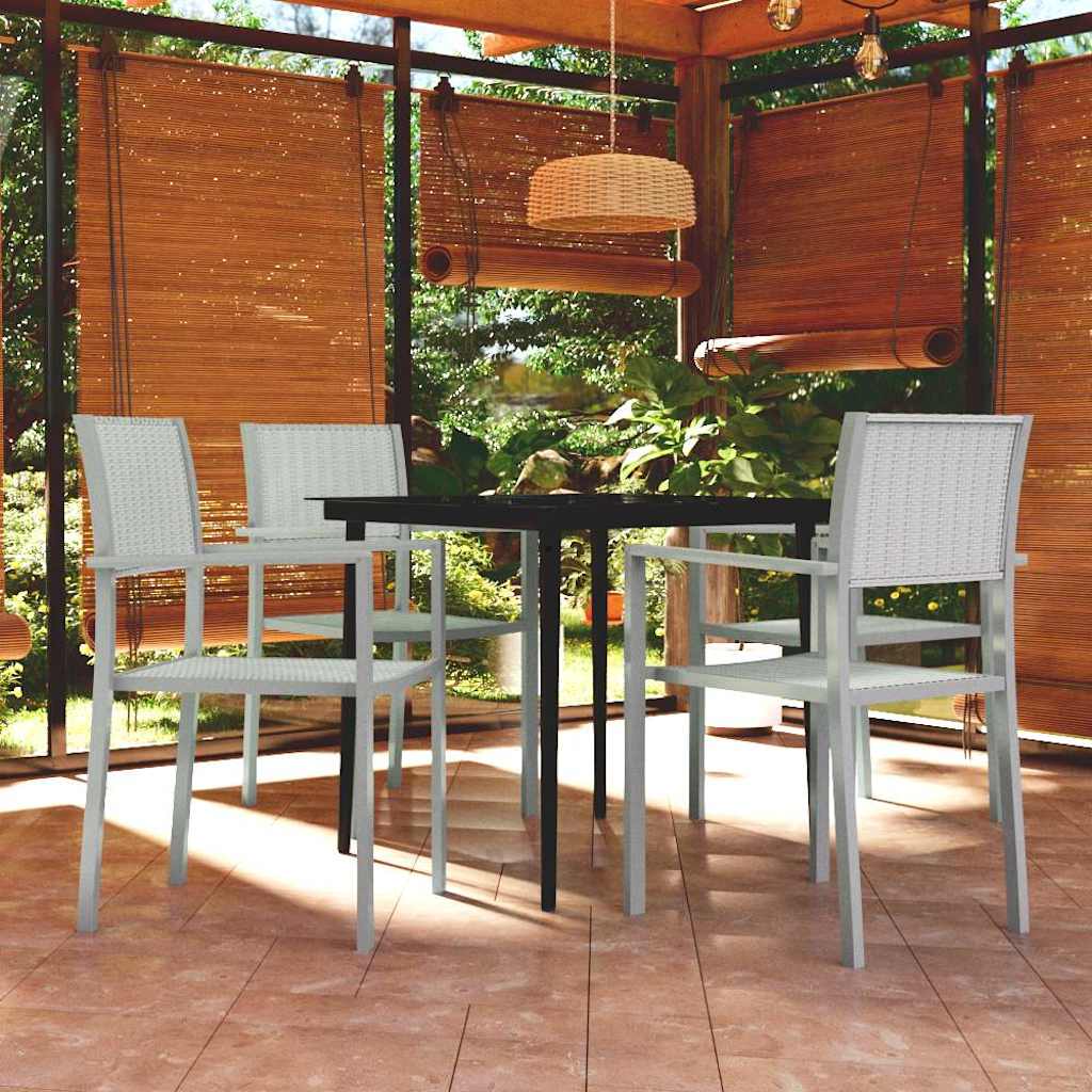 vidaXL 7-delige Tuinset zwart en wit