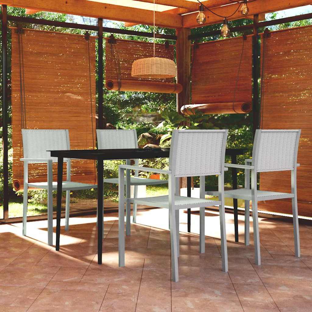 vidaXL 7-delige Tuinset zwart en wit