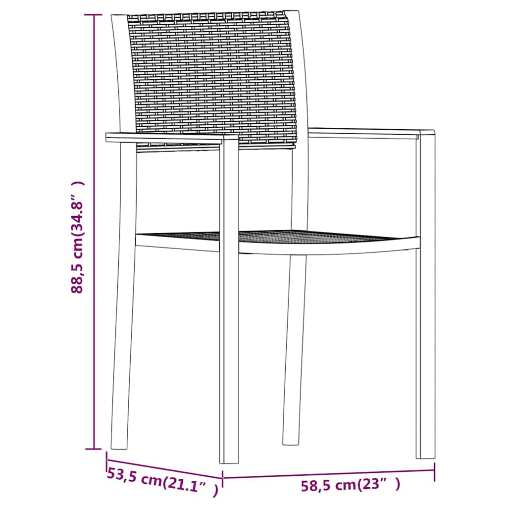 vidaXL 7-delige Tuinset zwart en wit