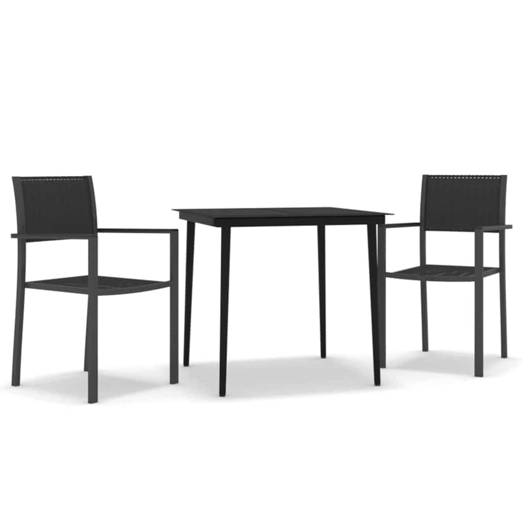 vidaXL 7-delige Tuinset zwart en wit