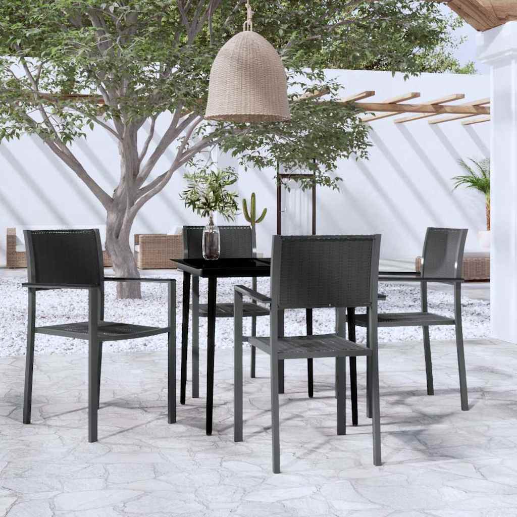 vidaXL 7-delige Tuinset zwart en wit