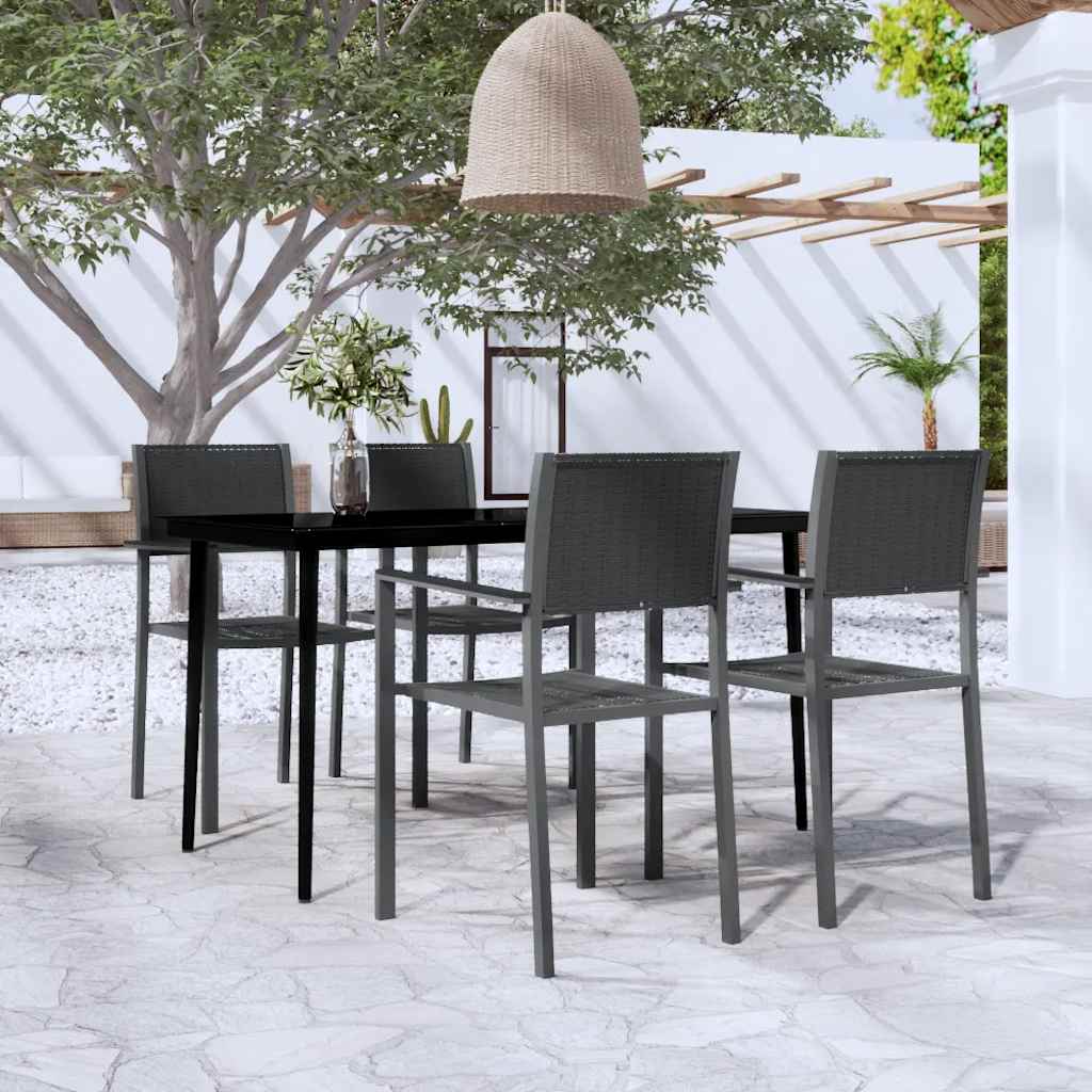 vidaXL 7-delige Tuinset zwart en wit