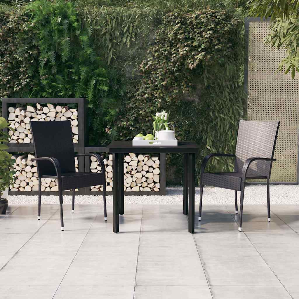 vidaXL 5-delige Tuinset poly rattan grijs