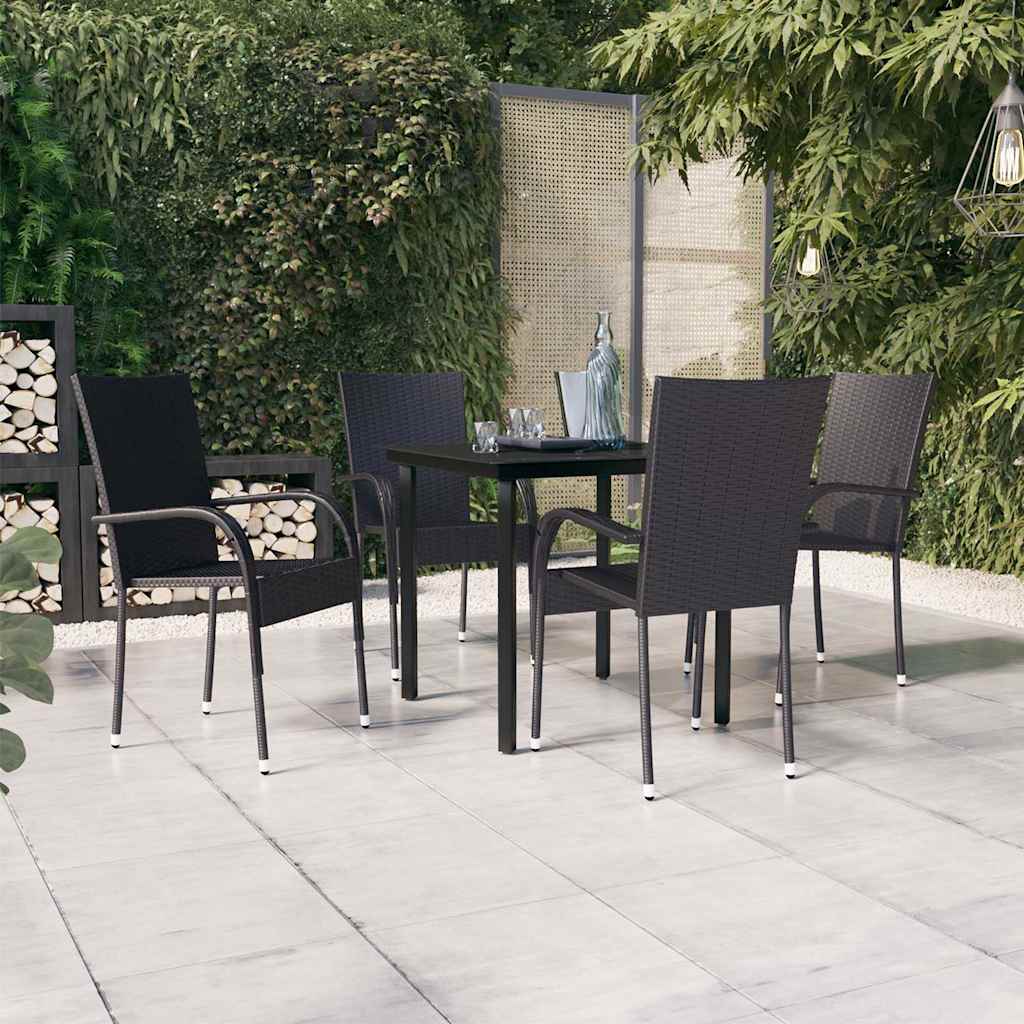 vidaXL 5-delige Tuinset poly rattan grijs