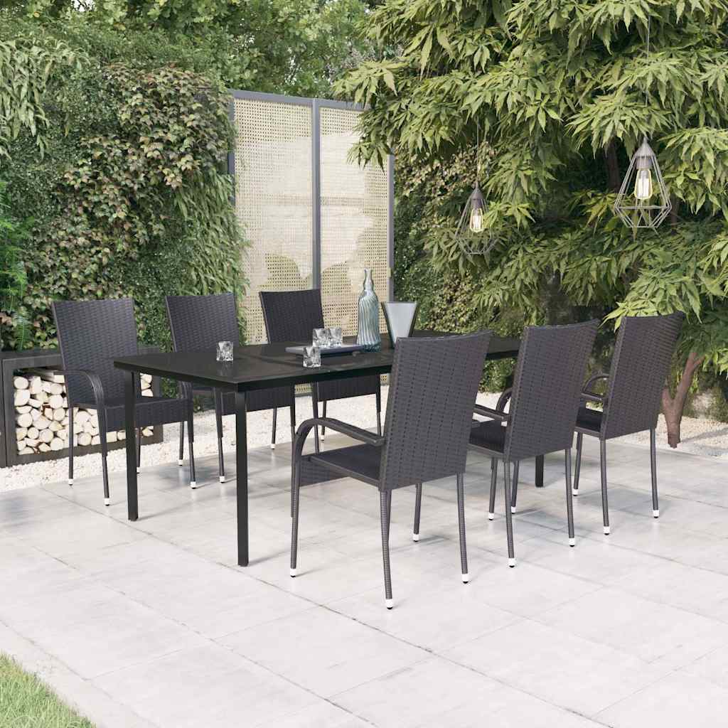 vidaXL 5-delige Tuinset poly rattan grijs