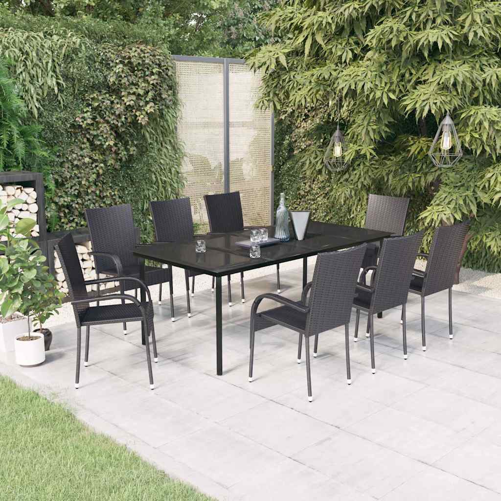 vidaXL 5-delige Tuinset poly rattan grijs
