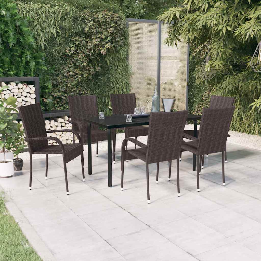 vidaXL 5-delige Tuinset poly rattan grijs