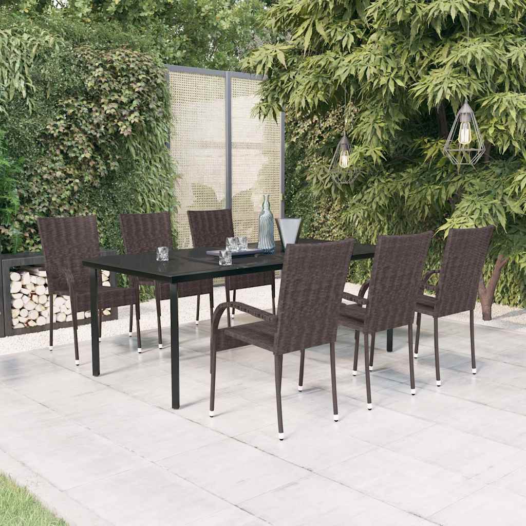 vidaXL 5-delige Tuinset poly rattan grijs
