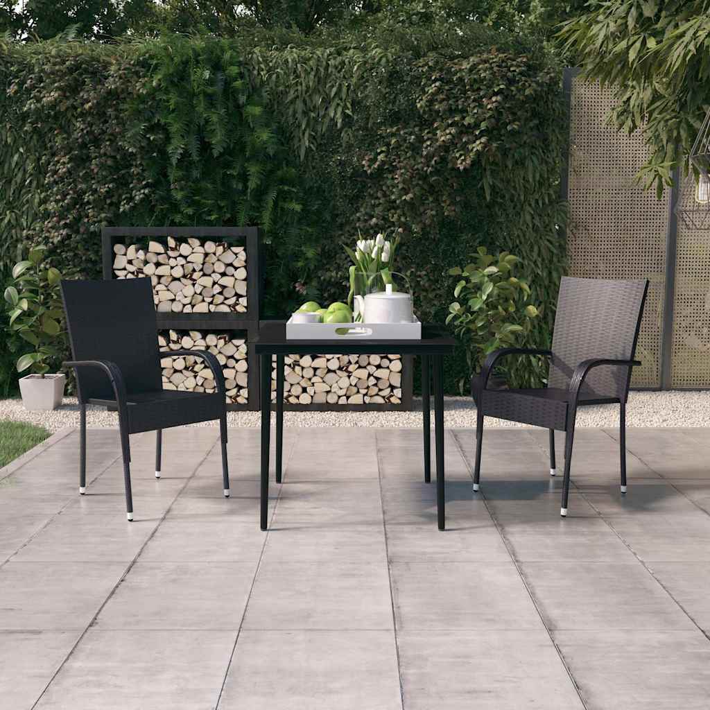 vidaXL 7-delige Tuinset bruin en zwart