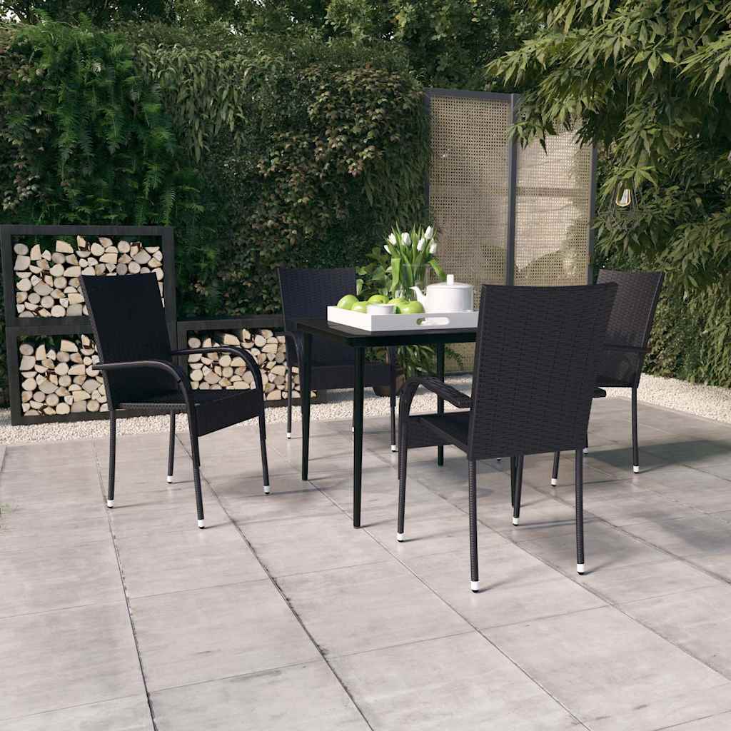 vidaXL 7-delige Tuinset bruin en zwart