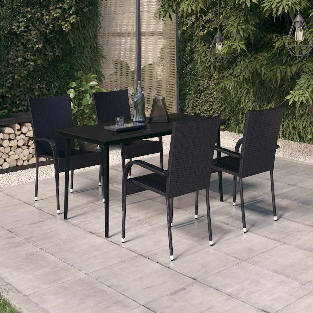 vidaXL 7-delige Tuinset bruin en zwart