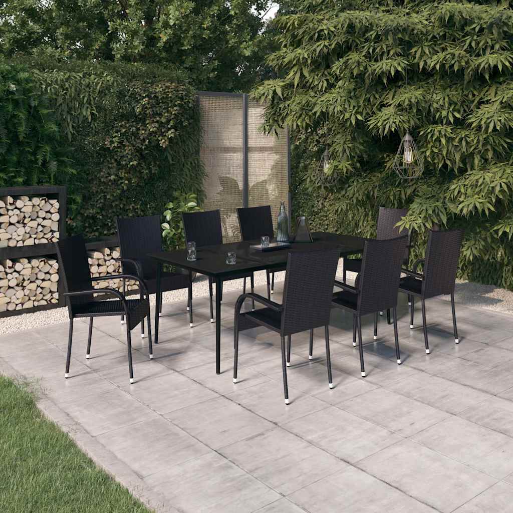 vidaXL 7-delige Tuinset bruin en zwart