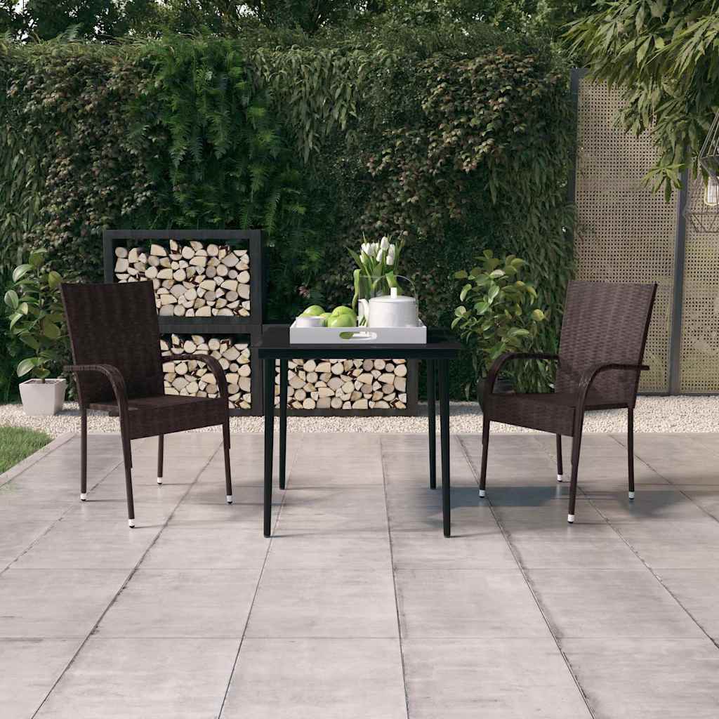 vidaXL 7-delige Tuinset bruin en zwart