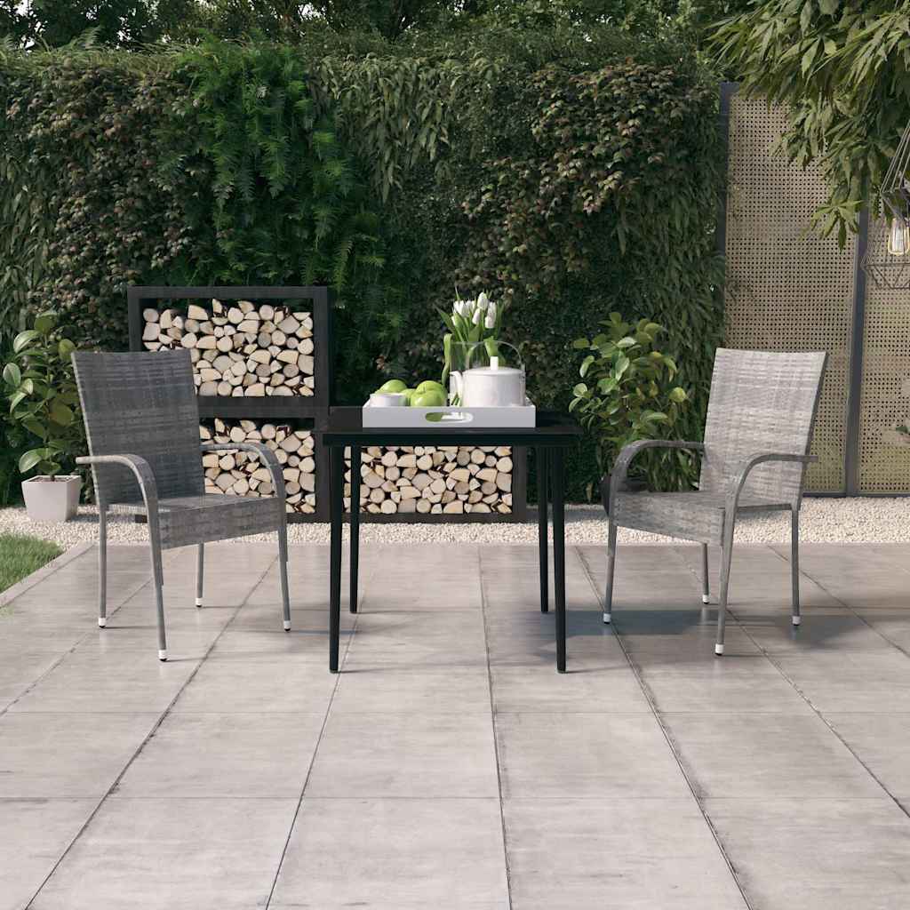 vidaXL 7-delige Tuinset bruin en zwart