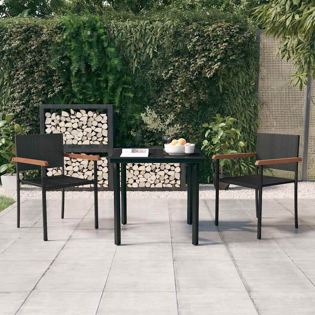 vidaXL 9-delige Tuinset zwart