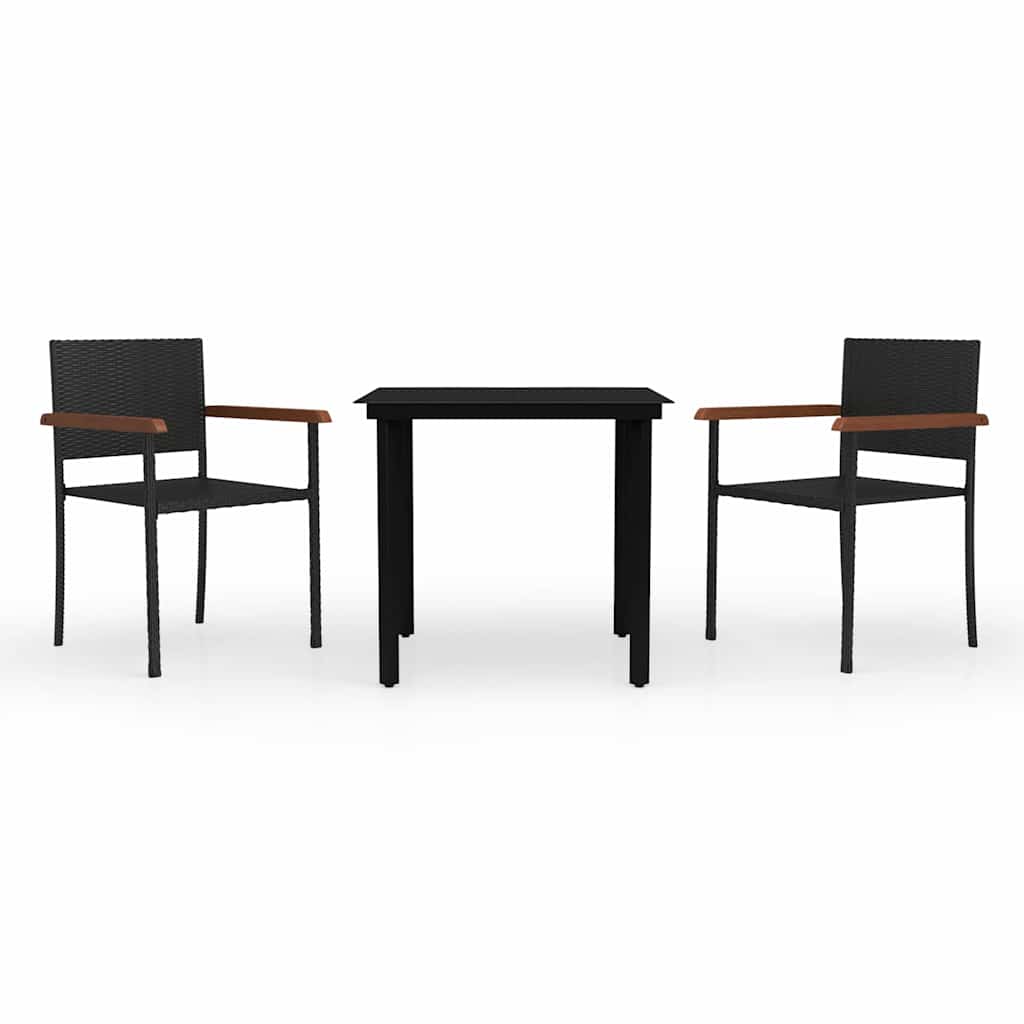 vidaXL 9-delige Tuinset zwart