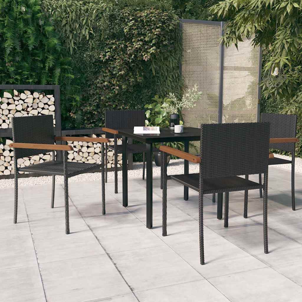 vidaXL 9-delige Tuinset zwart