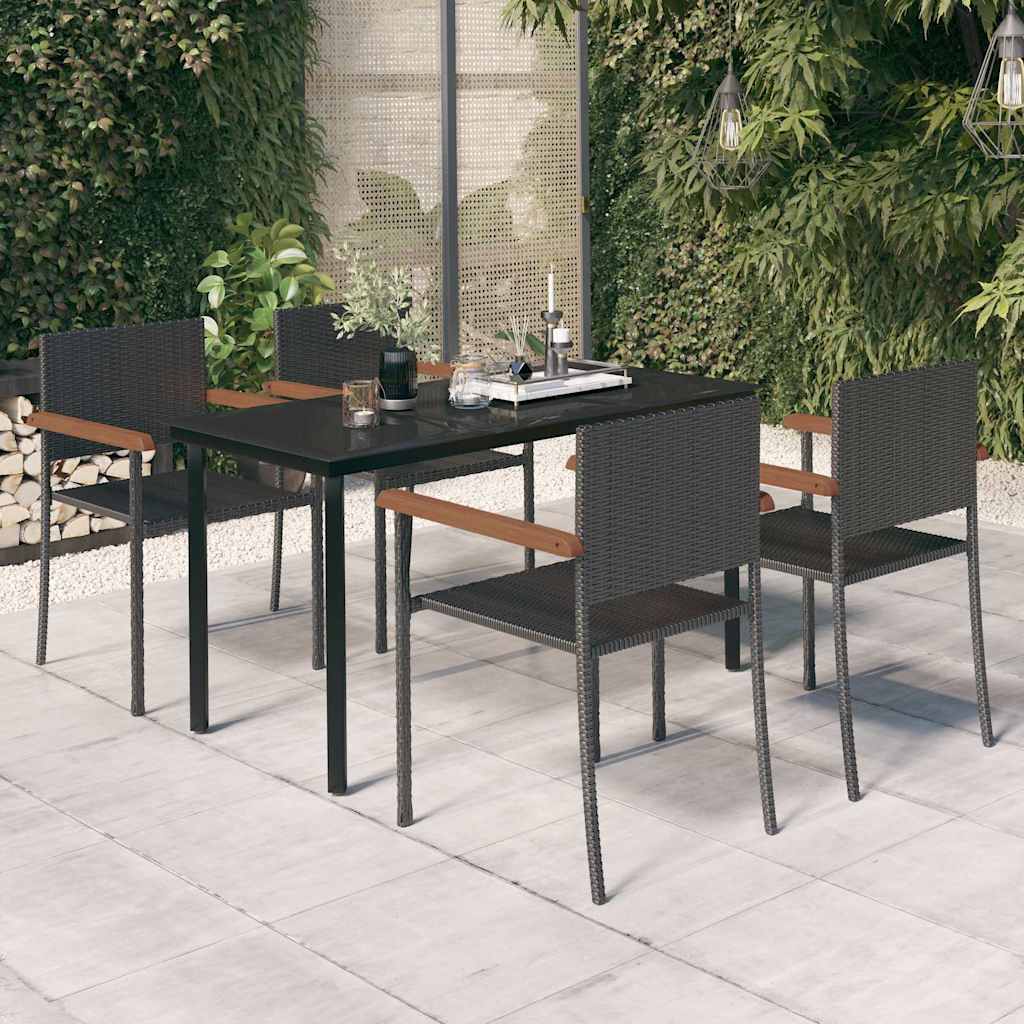 vidaXL 9-delige Tuinset zwart