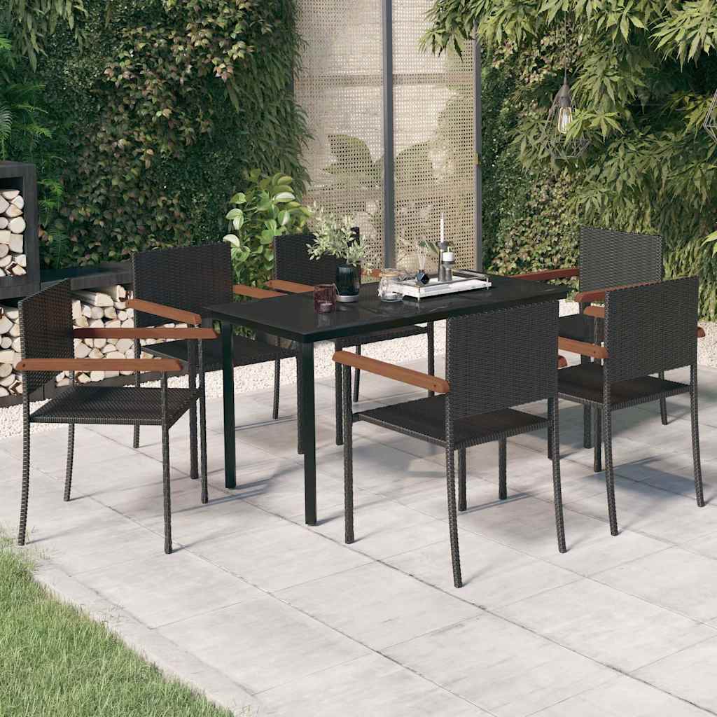 vidaXL 9-delige Tuinset zwart