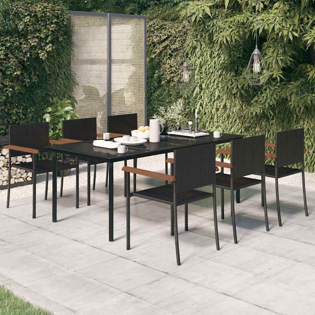 vidaXL 9-delige Tuinset zwart