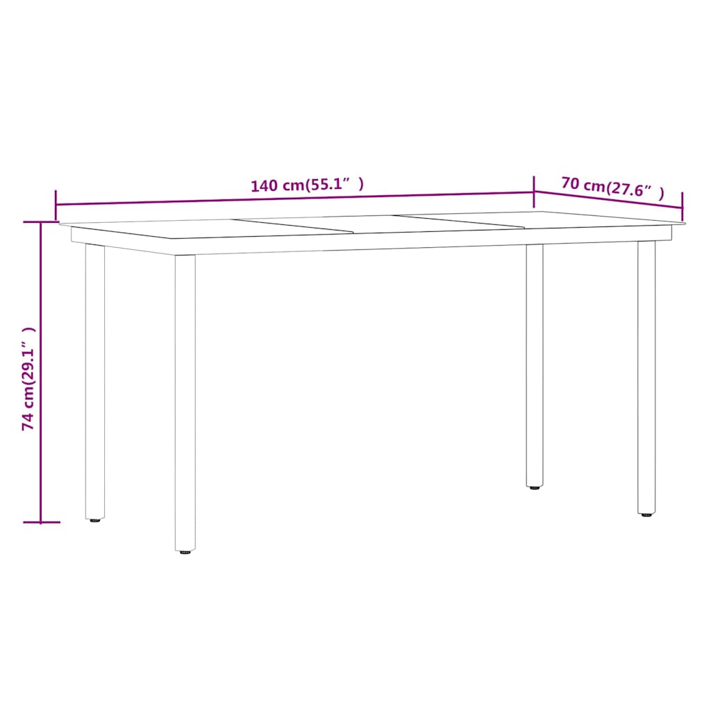 vidaXL 5-delige Tuinset met kussens zwart
