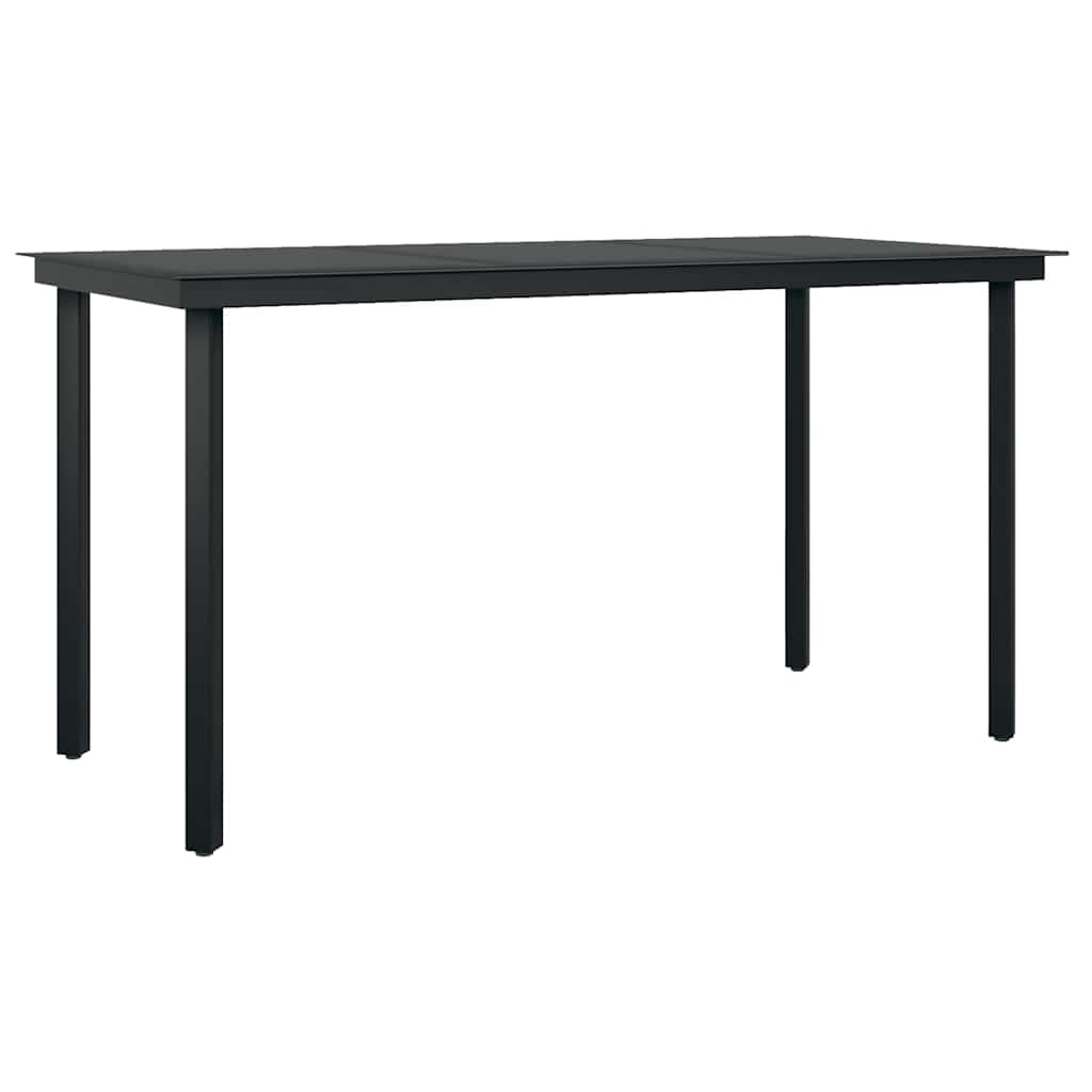 vidaXL 5-delige Tuinset met kussens zwart