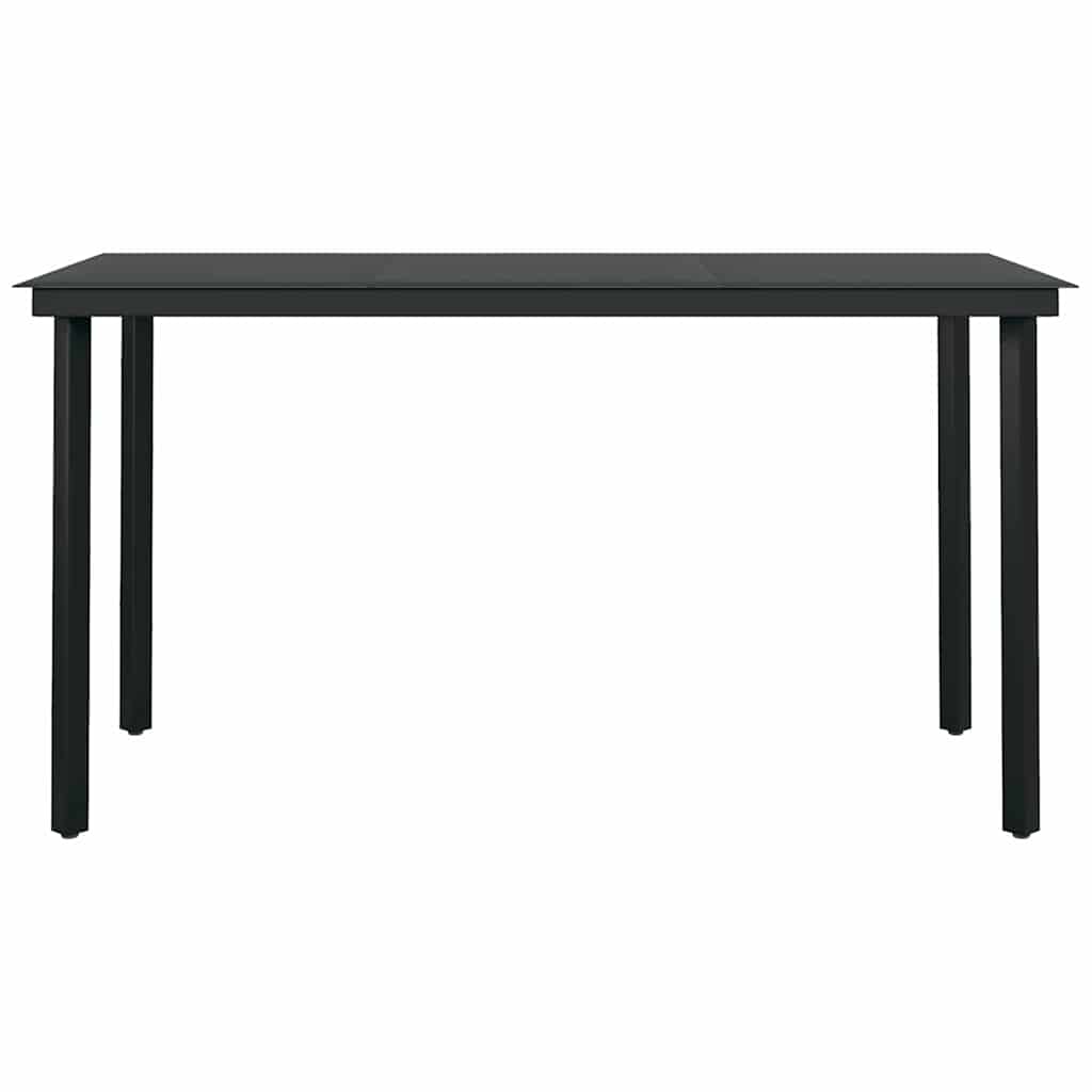 vidaXL 5-delige Tuinset met kussens zwart