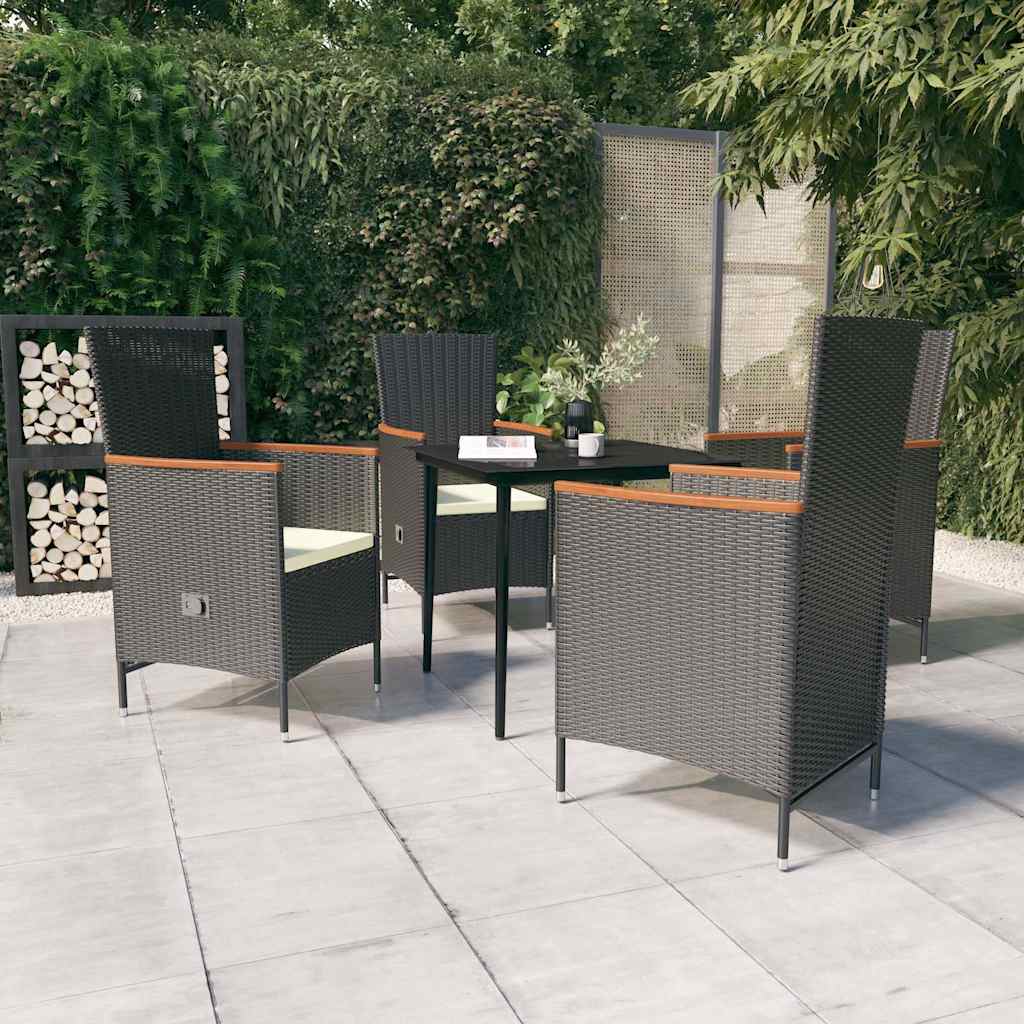 vidaXL 5-delige Tuinset met kussens grijs
