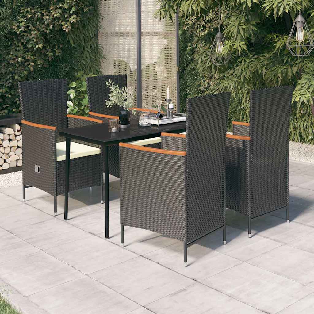 vidaXL 5-delige Tuinset met kussens grijs