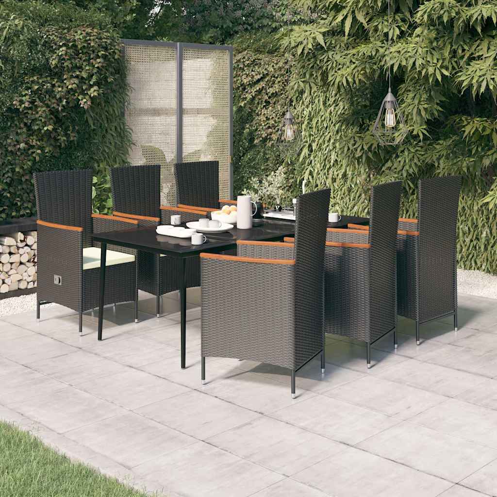 vidaXL 5-delige Tuinset met kussens grijs