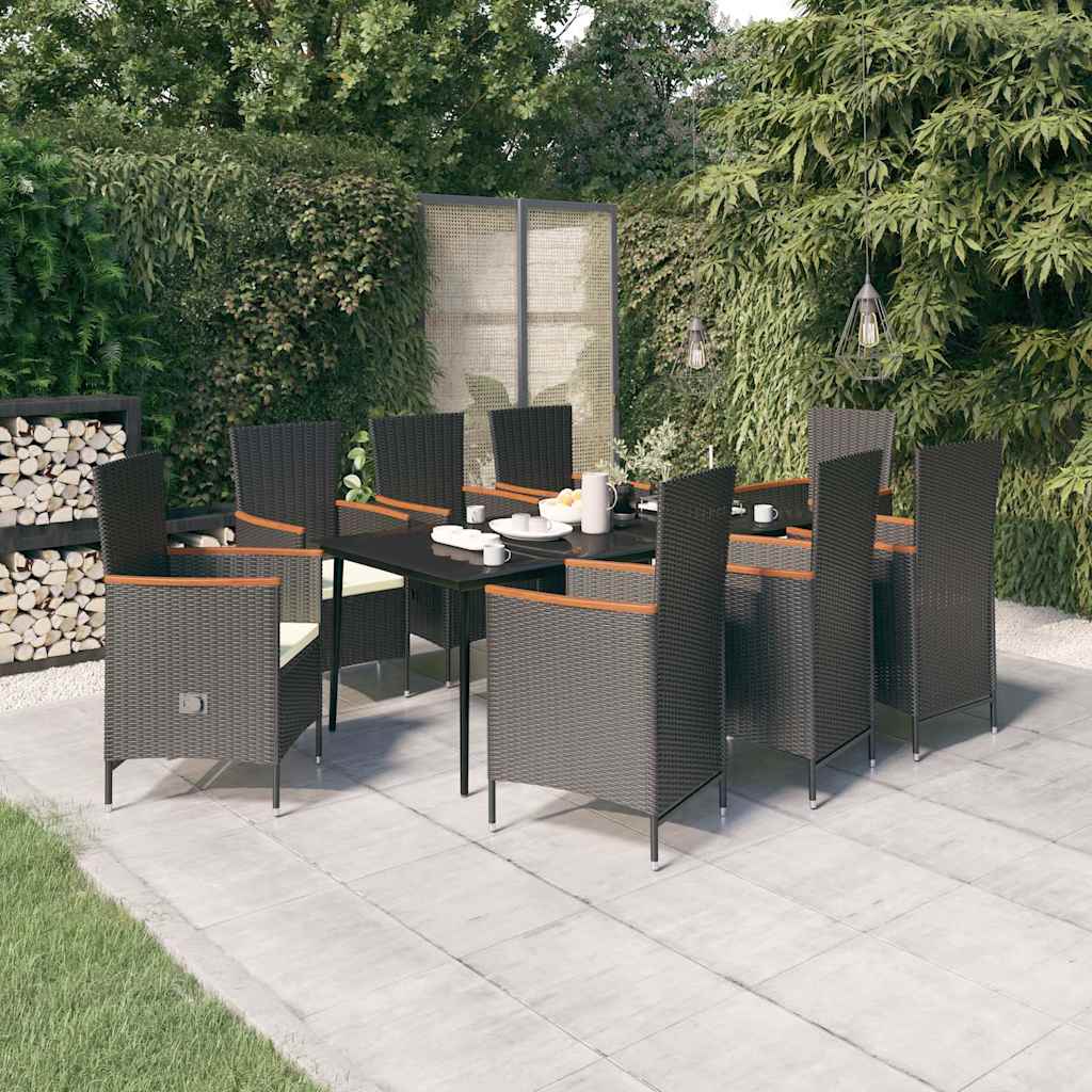 vidaXL 5-delige Tuinset met kussens grijs