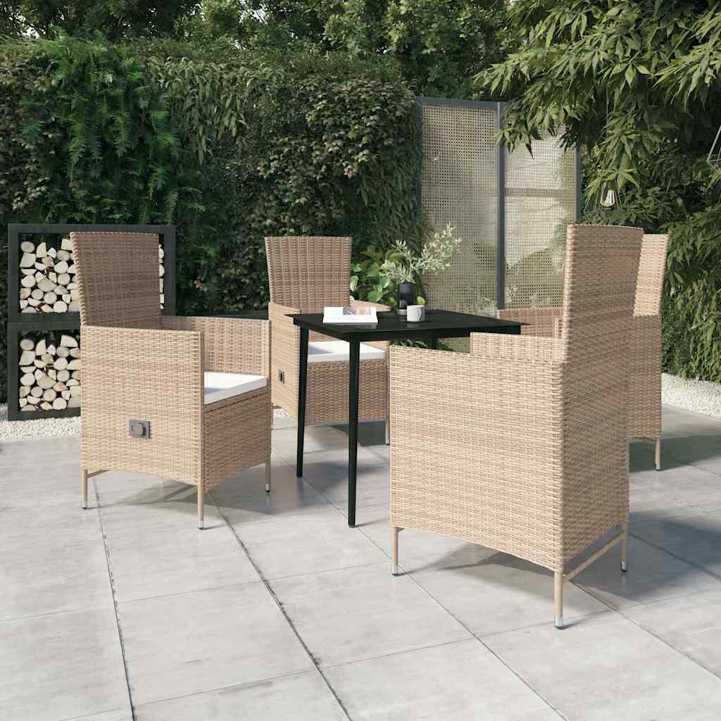vidaXL 5-delige Tuinset met kussens grijs