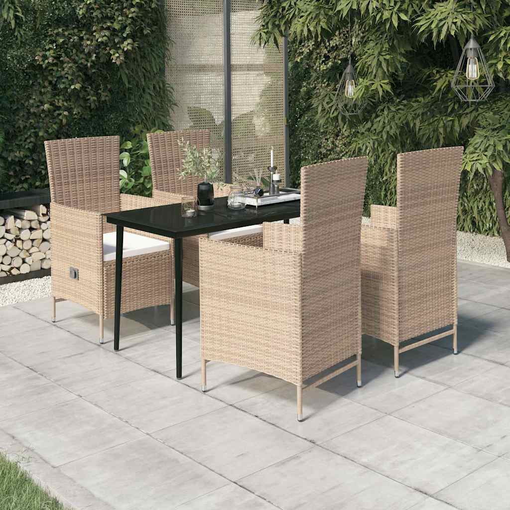 vidaXL 5-delige Tuinset met kussens grijs