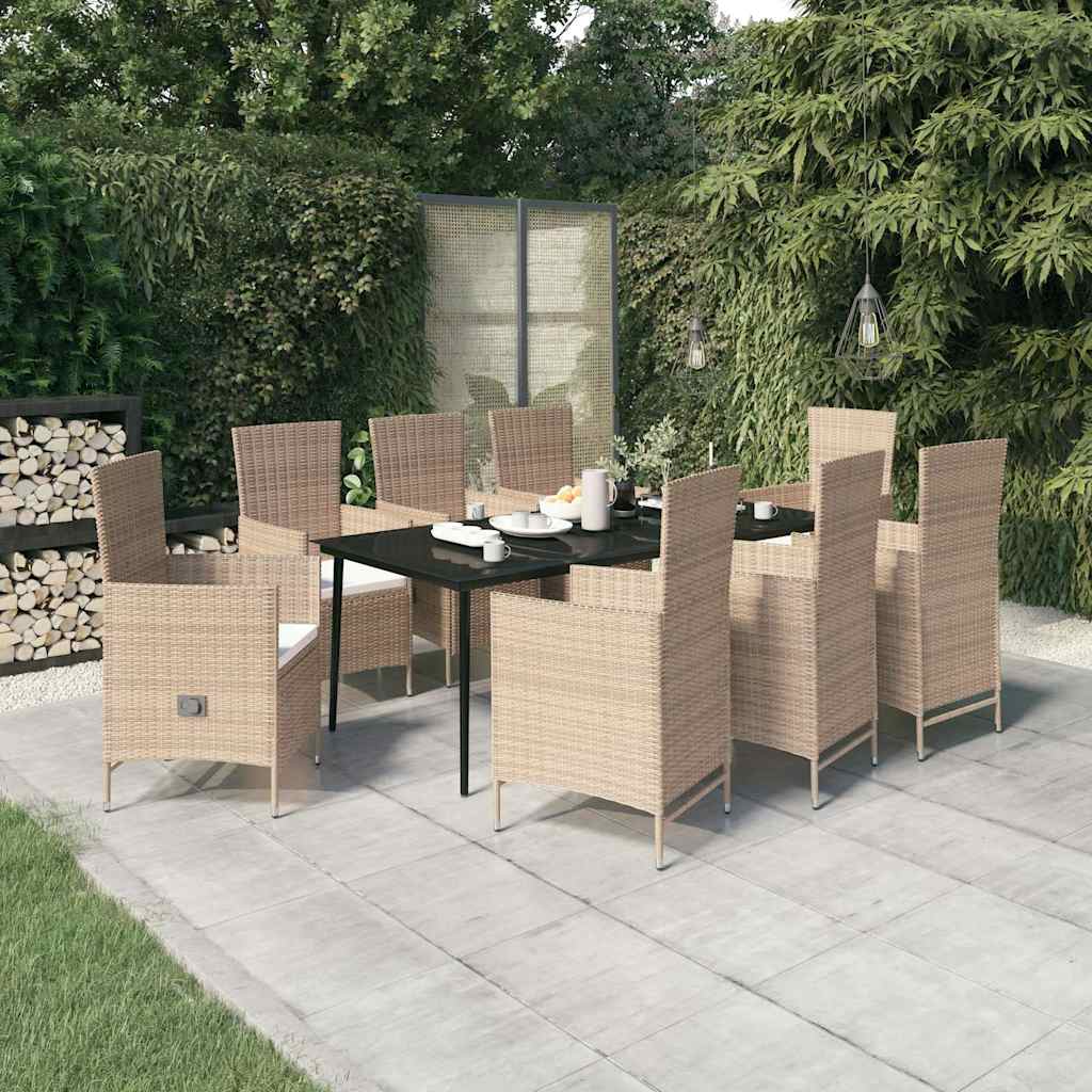 vidaXL 5-delige Tuinset met kussens grijs