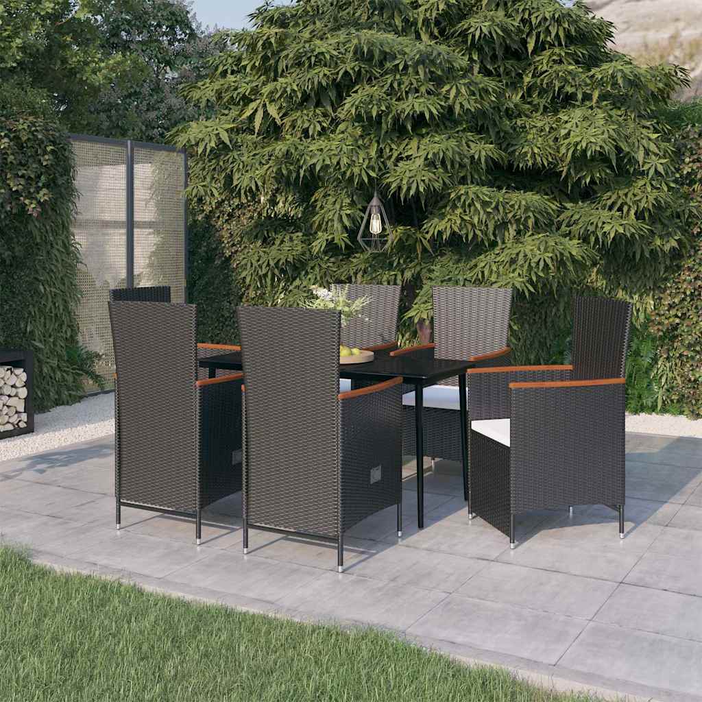 vidaXL 9-delige Tuinset met kussens beige