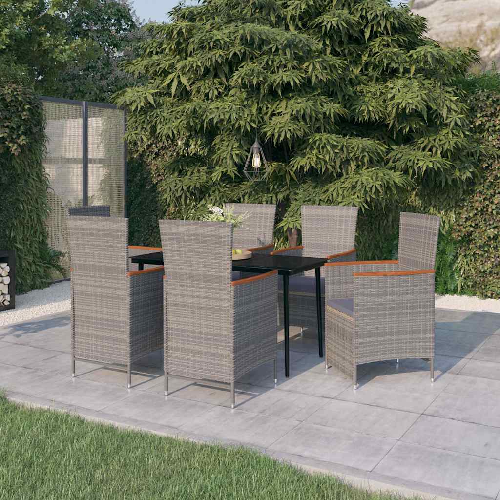 vidaXL 9-delige Tuinset met kussens beige