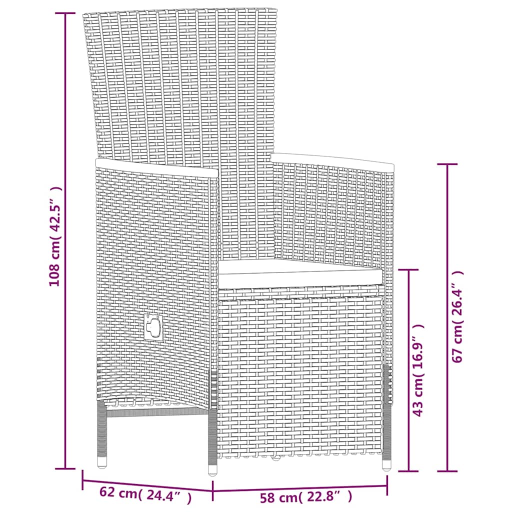 vidaXL 9-delige Tuinset met kussens beige