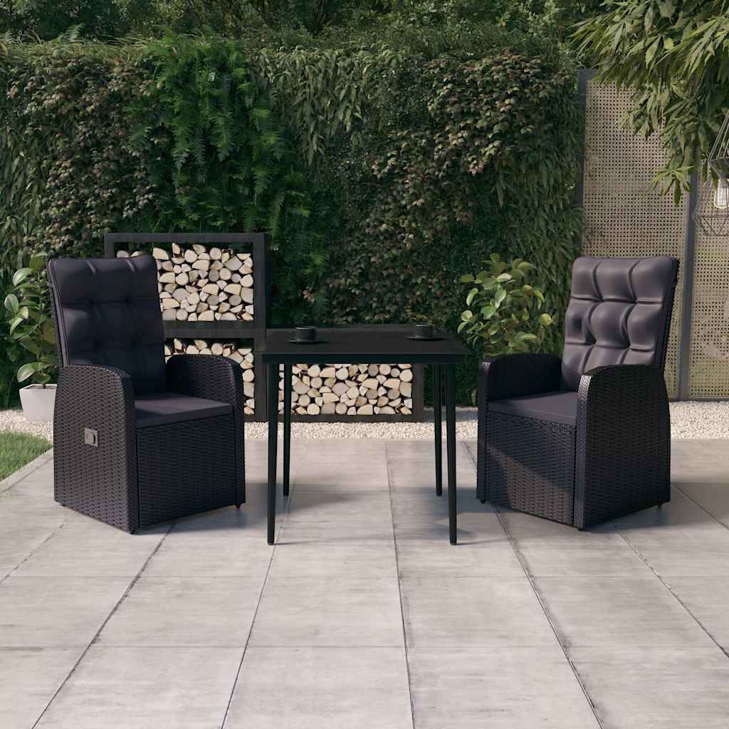 vidaXL 3-delige Tuinset met kussens grijs