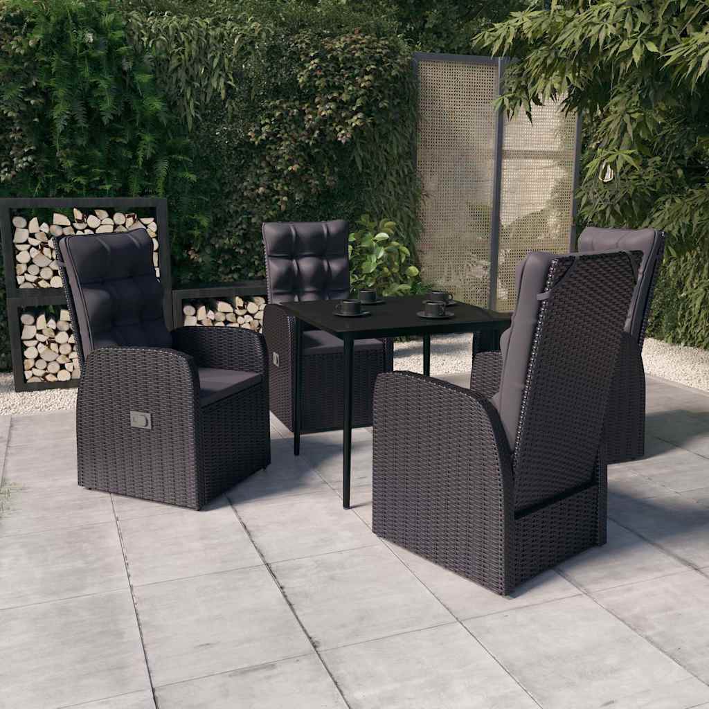 vidaXL 3-delige Tuinset met kussens grijs