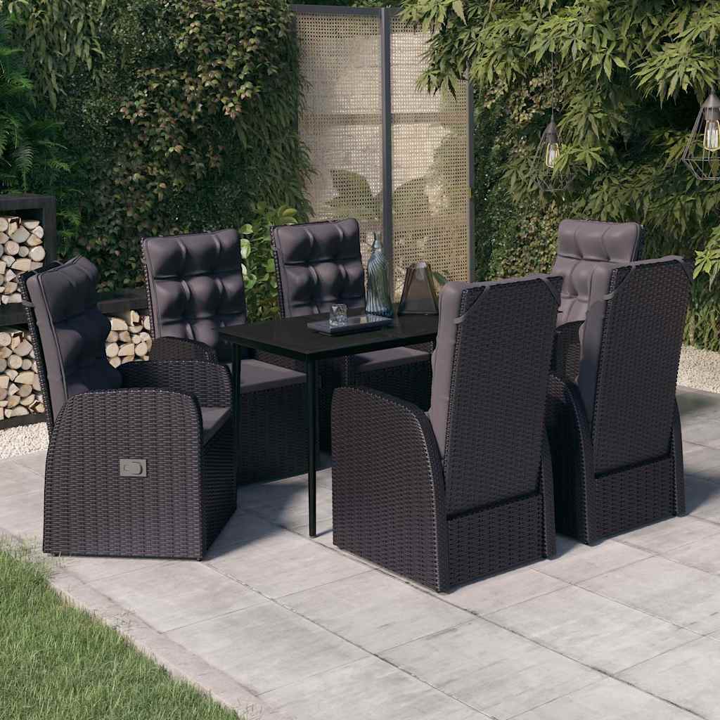 vidaXL 3-delige Tuinset met kussens grijs
