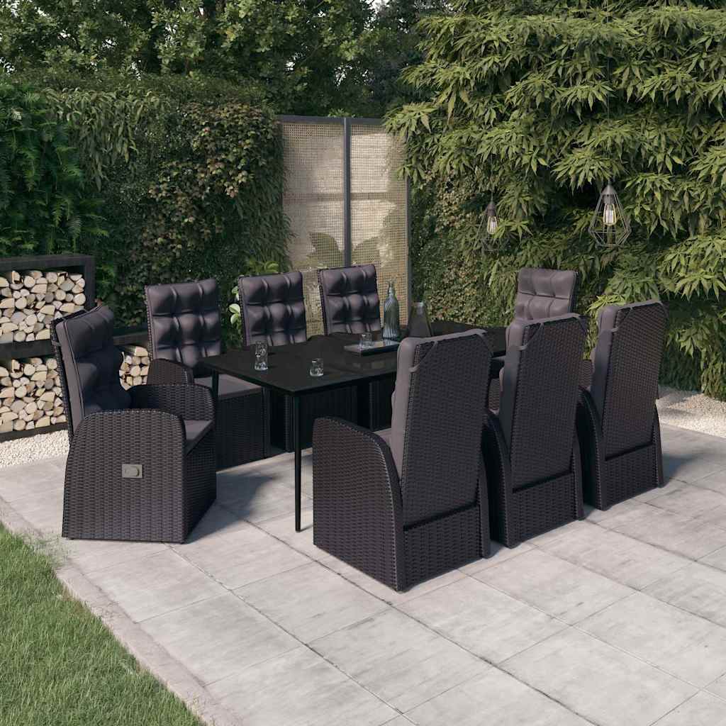 vidaXL 3-delige Tuinset met kussens grijs
