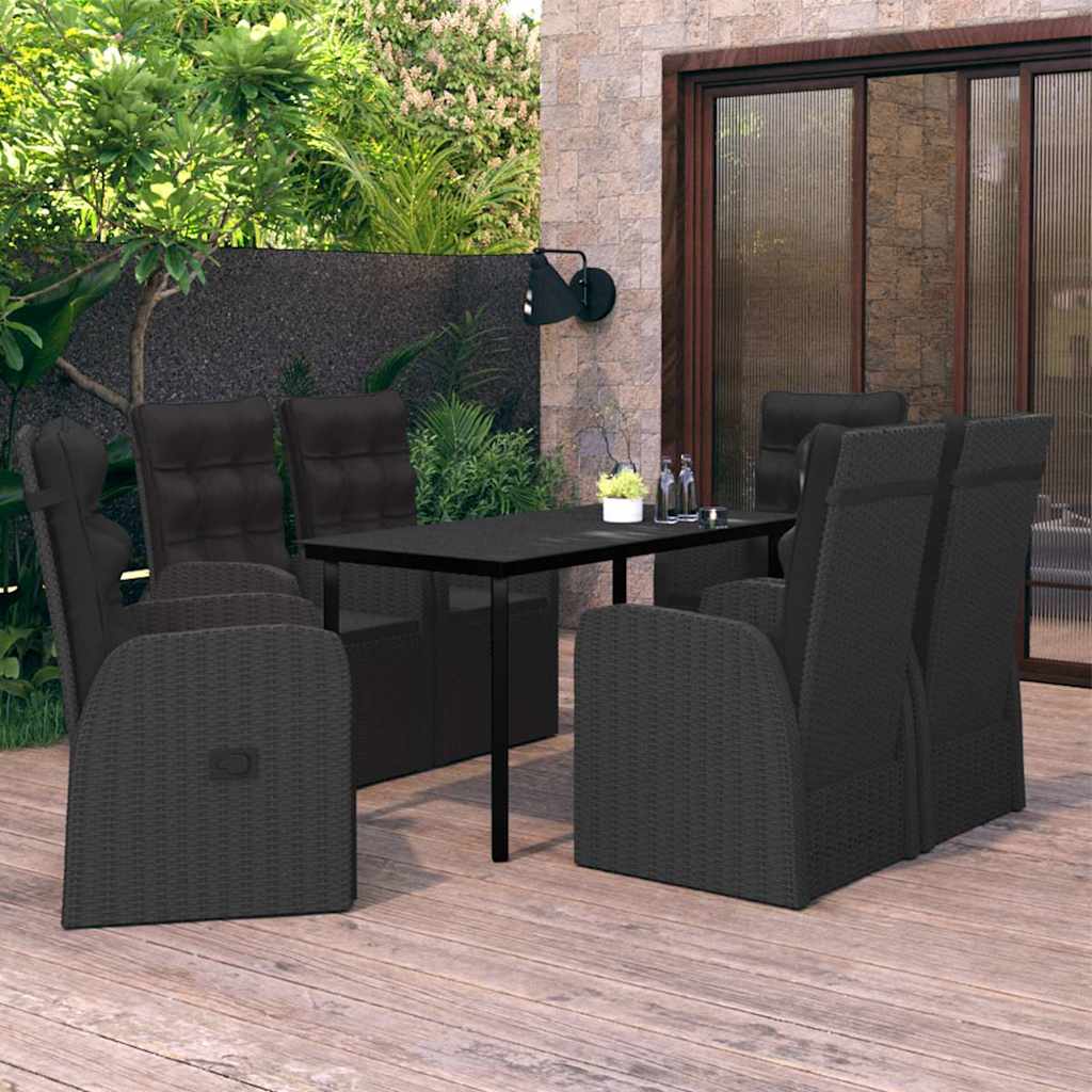 vidaXL 9-delige Tuinset met kussens grijs