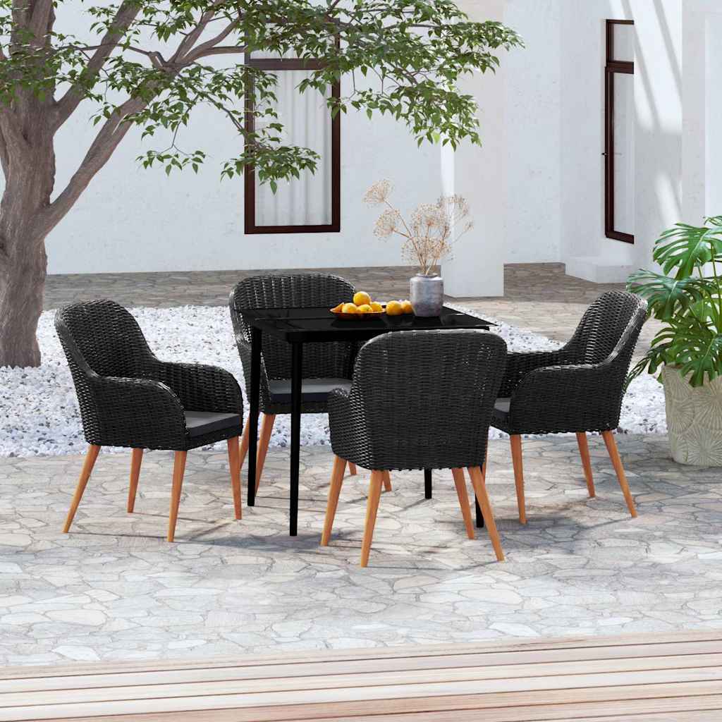 vidaXL 9-delige Tuinset met kussens bruin