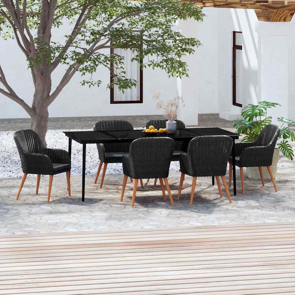 vidaXL 9-delige Tuinset met kussens bruin