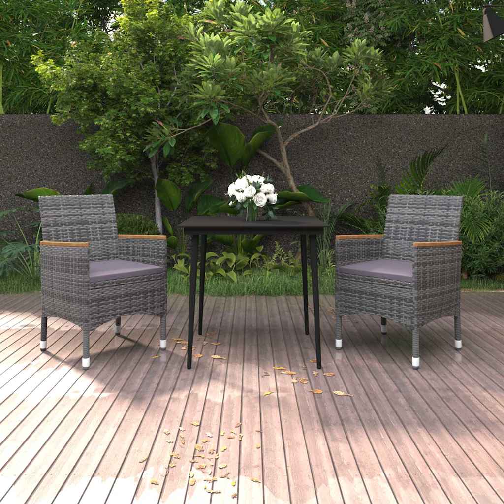 vidaXL 5-delige Tuinset met kussens poly rattan en glas