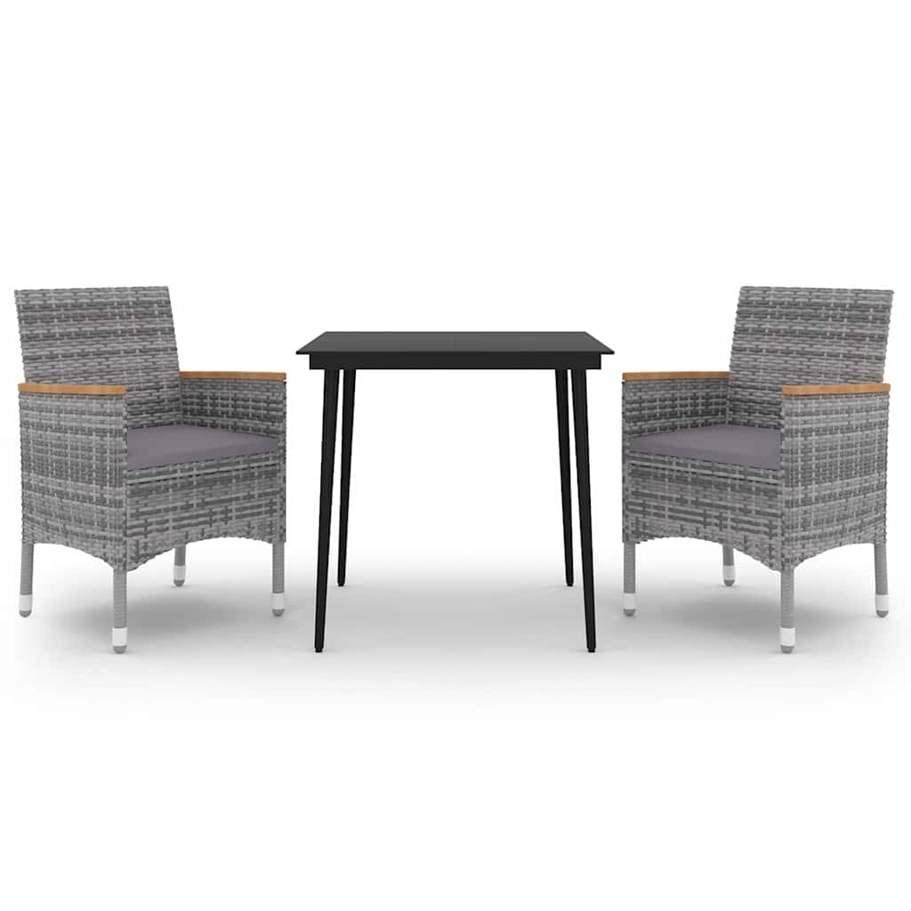 vidaXL 5-delige Tuinset met kussens poly rattan en glas