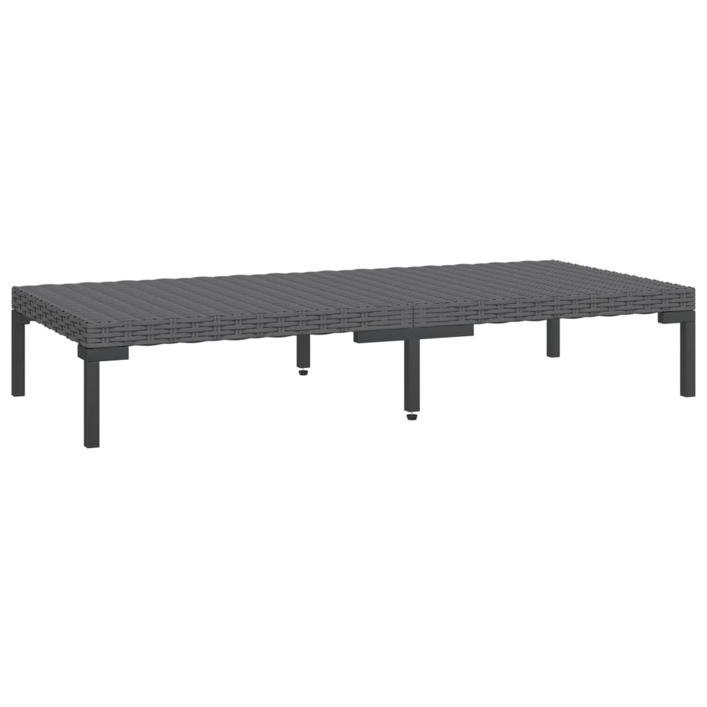 vidaXL 12-delige Loungeset met kussens poly rattan donkergrijs
