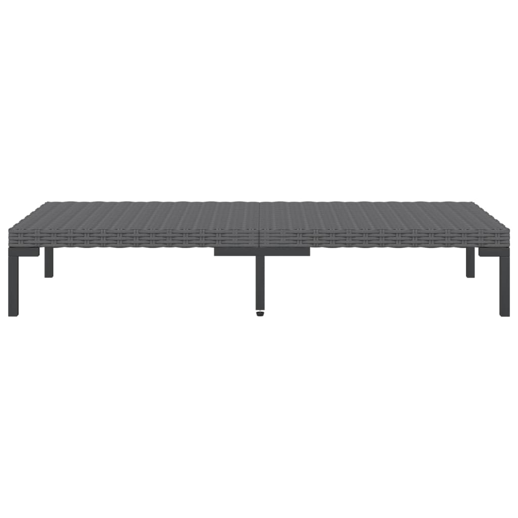 vidaXL 12-delige Loungeset met kussens poly rattan donkergrijs